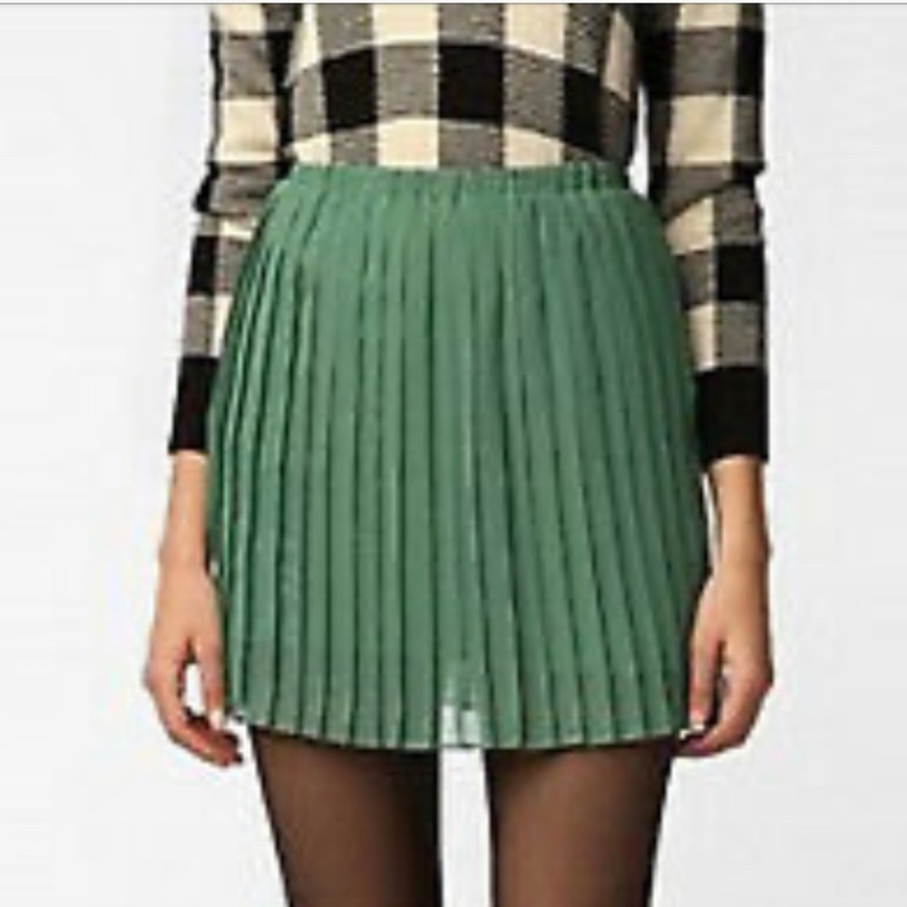 Urban Outfitters Pleated Skirt Green